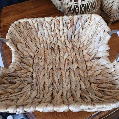 Wicker & Woven Basket Assortment – 3 Pieces
