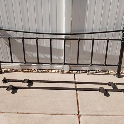 King sized headboard with two metal bed frames