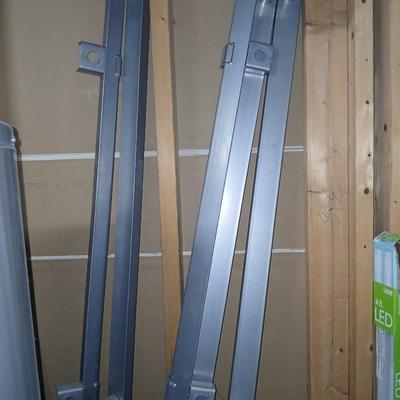 King sized headboard with two metal bed frames