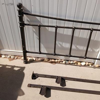King sized headboard with two metal bed frames