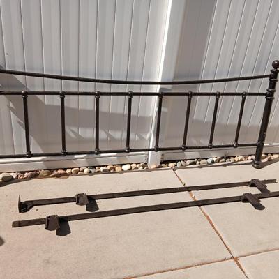 King sized headboard with two metal bed frames