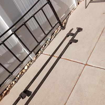 King sized headboard with two metal bed frames