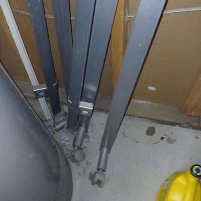 King sized headboard with two metal bed frames