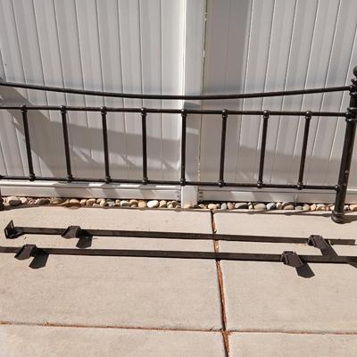 King sized headboard with two metal bed frames