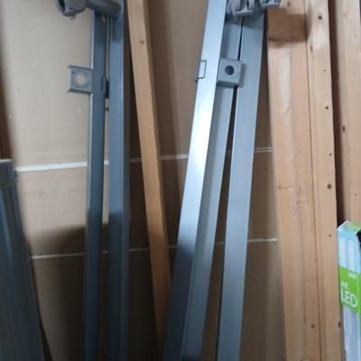 King sized headboard with two metal bed frames