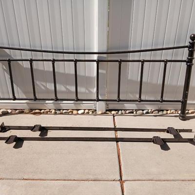 King sized headboard with two metal bed frames