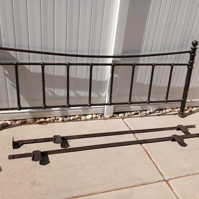 King sized headboard with two metal bed frames