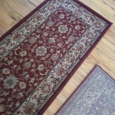 Set of 3 Matching Shaw Living Accent Rugs – Red & Beige Floral Pattern