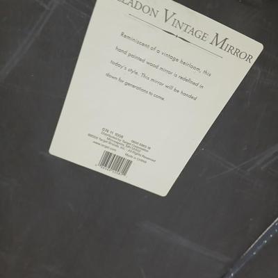 Two rolls of landscape fabric, ceramic pot, wooden frame and more