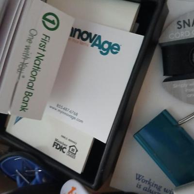 Office drawer - with Oak desk top organizer - white board, calculator, writing utensils, glue and more