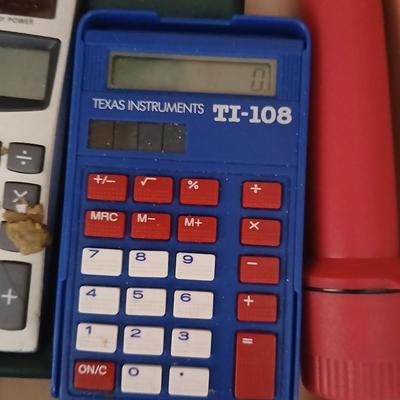 Office drawer - with Oak desk top organizer - white board, calculator, writing utensils, glue and more
