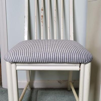 LOT 4B: Bassett Four Drawer White Desk with Top Shelving and Chair Included