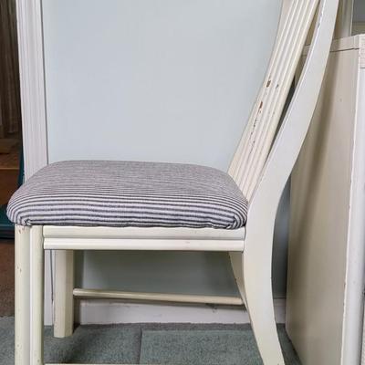 LOT 4B: Bassett Four Drawer White Desk with Top Shelving and Chair Included