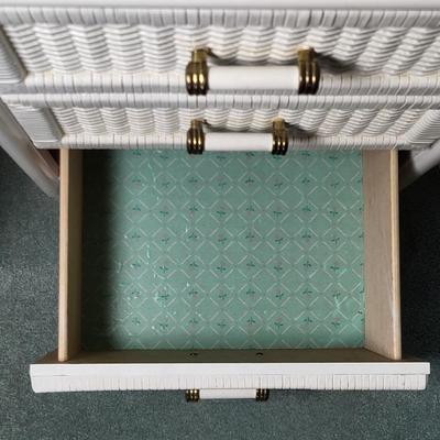 LOT 4B: Bassett Four Drawer White Desk with Top Shelving and Chair Included
