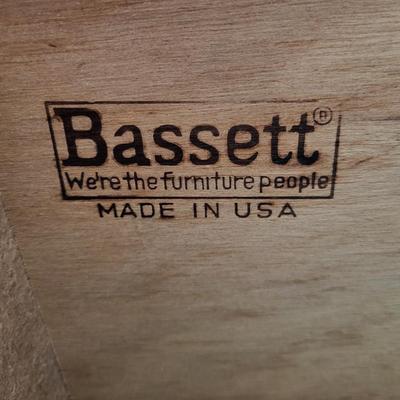 LOT 5B: Bassett Three Drawer Dresser with Top Shelving Unit