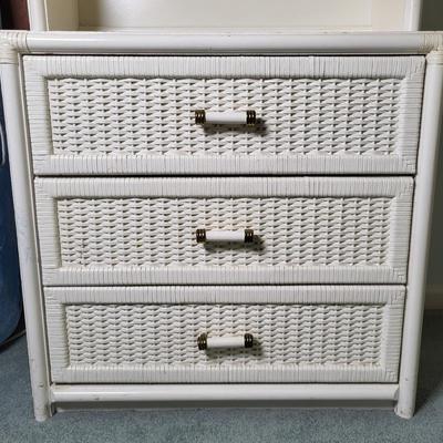 LOT 5B: Bassett Three Drawer Dresser with Top Shelving Unit