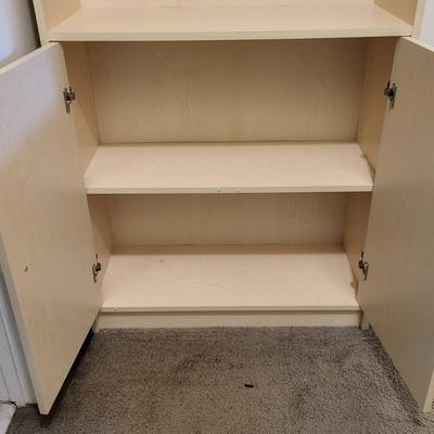LOT 14H: Modern Wooden Storage Hutch and Cabinet