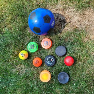LOT 20G: Lot of Sporting Equipment Including Hockey Sticks, Baseball Bats and More
