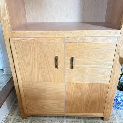 LOT 43F: Two Shelving Units w/ Storage - one w/ Drop Front Desk