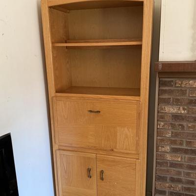 LOT 43F: Two Shelving Units w/ Storage - one w/ Drop Front Desk