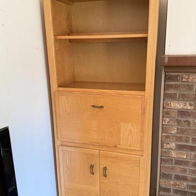 LOT 43F: Two Shelving Units w/ Storage - one w/ Drop Front Desk
