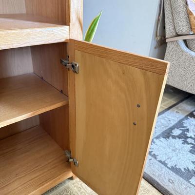 LOT 43F: Two Shelving Units w/ Storage - one w/ Drop Front Desk