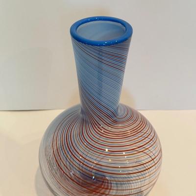 LOT 51F: Dansk International 1970s Mezza Filigrana Swirl Art Glass Bud Vase & Robert Held Art Glass Heart & Paperweight