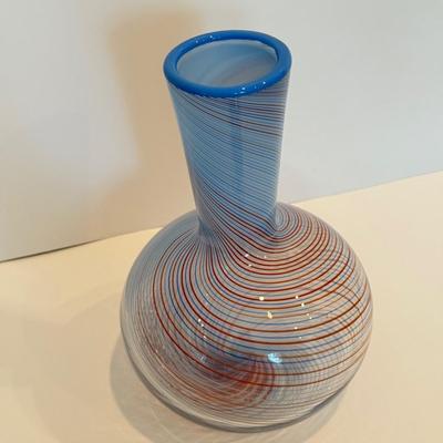 LOT 51F: Dansk International 1970s Mezza Filigrana Swirl Art Glass Bud Vase & Robert Held Art Glass Heart & Paperweight