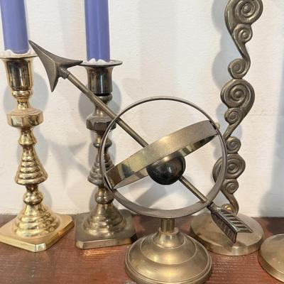 LOT 56F: Brass Candlestick Holders & Decor