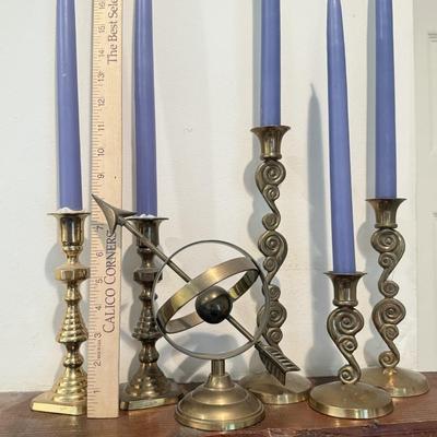 LOT 56F: Brass Candlestick Holders & Decor