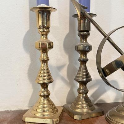 LOT 56F: Brass Candlestick Holders & Decor