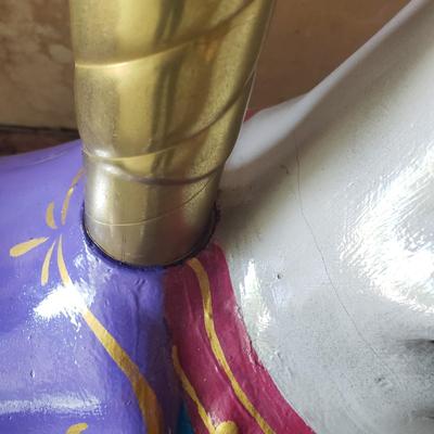 LOT 61G: Vintage Carousel Horse with Brass Pole