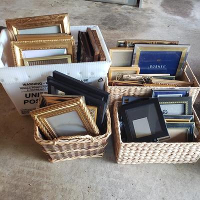 LOT 64G: Assorted Styles and Sizes of Frames; New and Vintage in Baskets