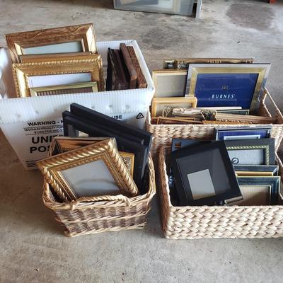 LOT 64G: Assorted Styles and Sizes of Frames; New and Vintage in Baskets
