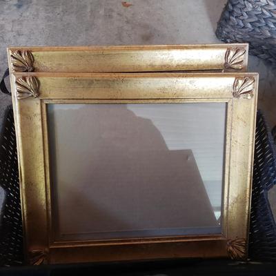 LOT 65G: Large Assortment of Beautiful Decorative Frames; Brass, Wood, and Metal in Baskets