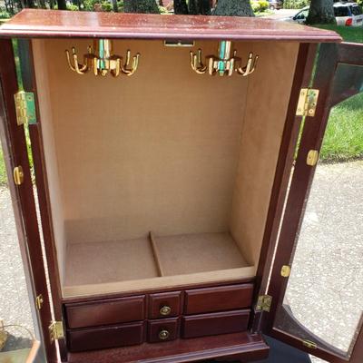 LOT 70G: Home Decor and Organization; Vintage Jewlery Boxes, Brass Lamp, Candleholders, and More
