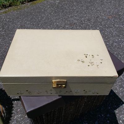 LOT 70G: Home Decor and Organization; Vintage Jewlery Boxes, Brass Lamp, Candleholders, and More