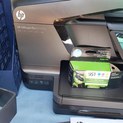 LOT 74G: Office Equipment; P-Touch Labeler, HP Office Jet Printer, Desk Organization, and More