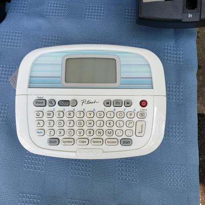 LOT 74G: Office Equipment; P-Touch Labeler, HP Office Jet Printer, Desk Organization, and More