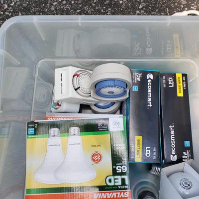 LOT 75G: Lighting Assortment; Bulbs, Timers, and More