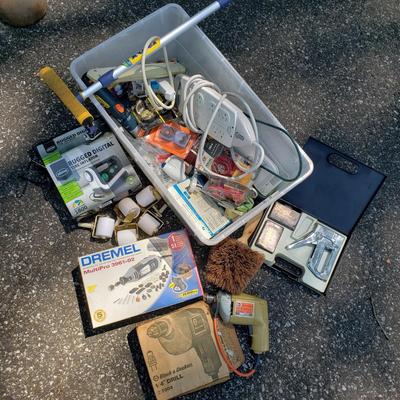 LOT 78G: Assortment of Tools and Accessories; Dremel, Black&Decker Drill, Swingline Staple Gun, and More