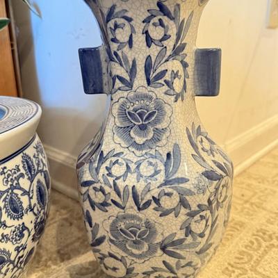 LOT 104F: Snake Plant w/ Blue & White Pottery
