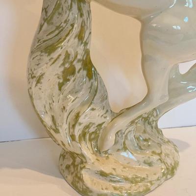 LOT 105F: Porcelain Horse Statue & Stone Slab Carving