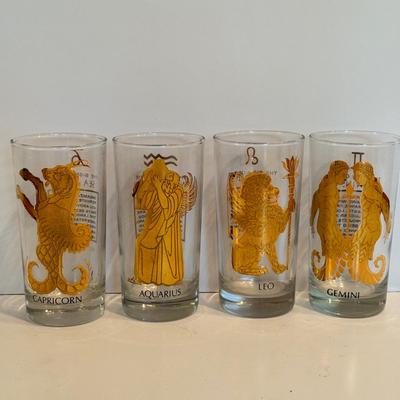 LOT 108F: Stunning Gold Accent Zodiac Glasses
