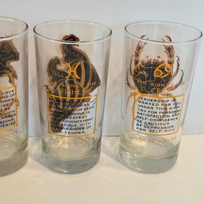 LOT 108F: Stunning Gold Accent Zodiac Glasses