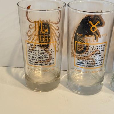 LOT 108F: Stunning Gold Accent Zodiac Glasses