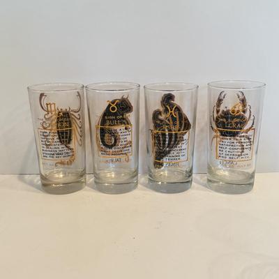 LOT 108F: Stunning Gold Accent Zodiac Glasses