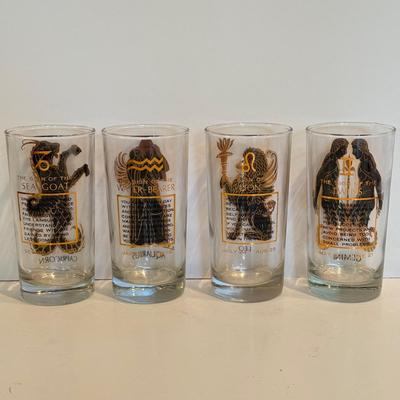 LOT 108F: Stunning Gold Accent Zodiac Glasses