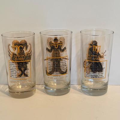 LOT 108F: Stunning Gold Accent Zodiac Glasses