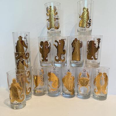 LOT 108F: Stunning Gold Accent Zodiac Glasses